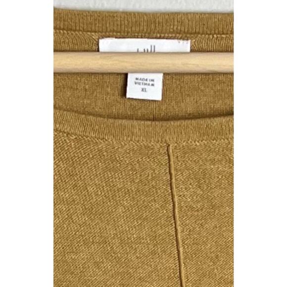 J. Jill Mustard Yellow Tunic Top Size XL 3/4 Sleeve Relaxed Fit Pockets Women’s - Picture 5 of 5